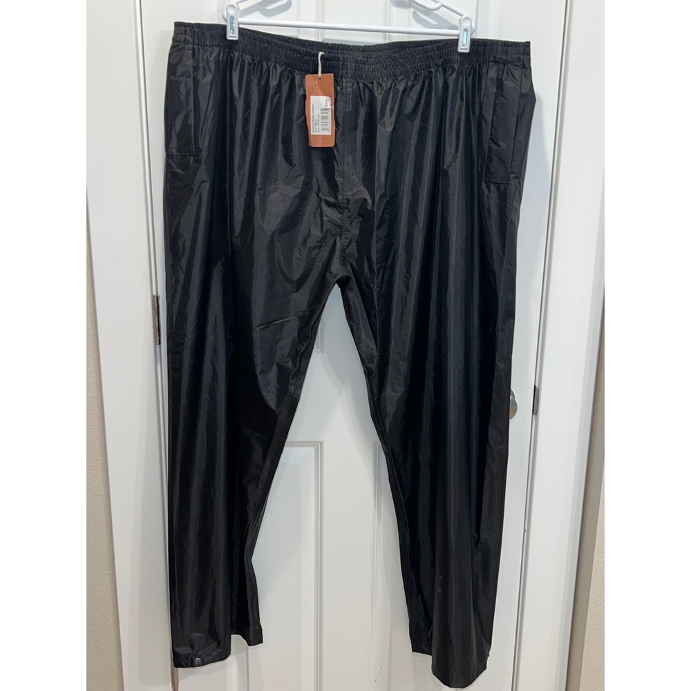 NWT Portwest Rain Trousers Black 6XL Waterproof Elastic Waist Pull On Outdoor